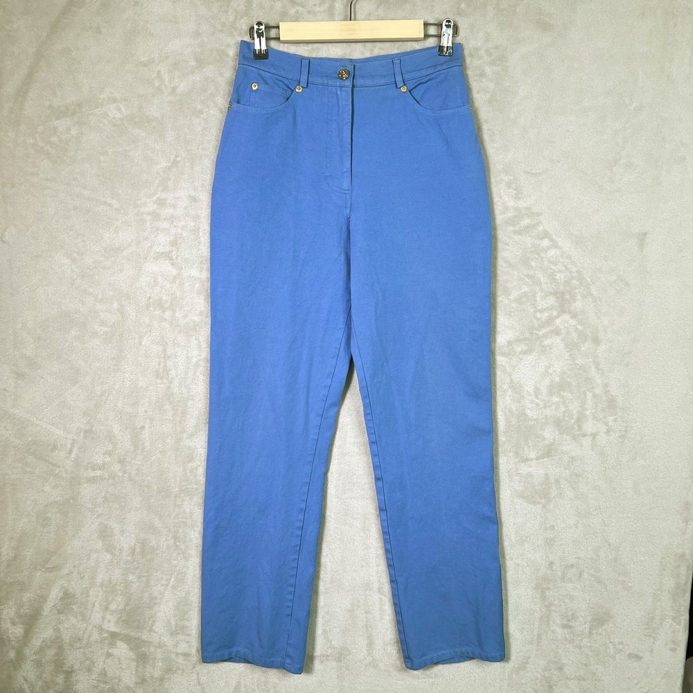 St. John Sport Vintage Pants 4 Blue High Rise Straight‎ Leg Marie Gray USA Made